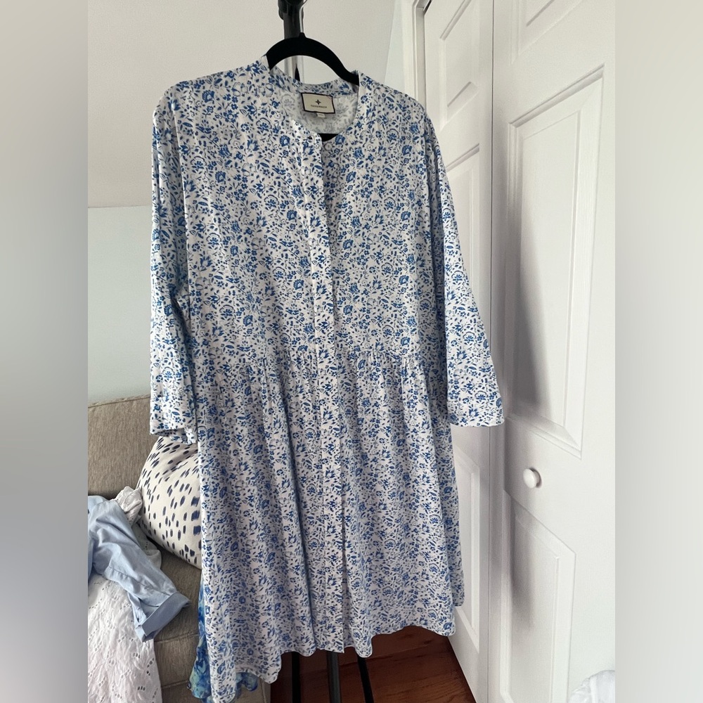 Tuckernuck White and Blue Floral Dress